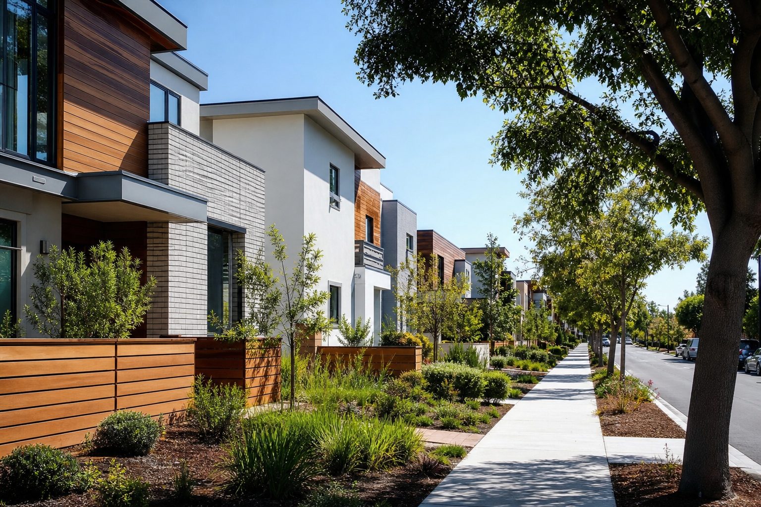 AI-generated concept image of a Sunnyvale, California residential street
